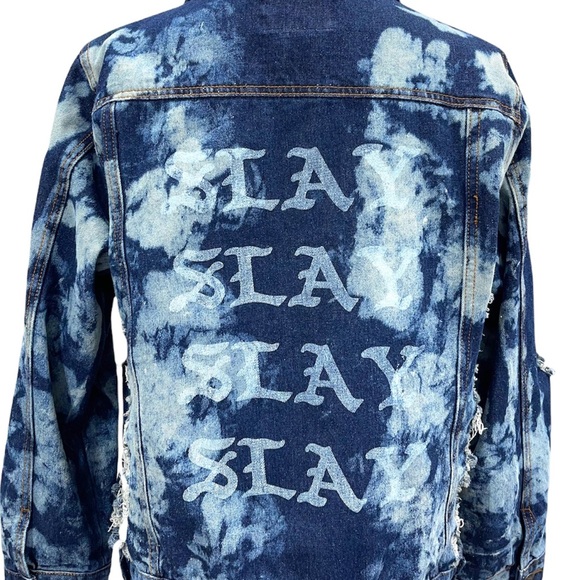 DAZL Women’s Plus Size Tie Dye Distressed Jean Jacket Size 2X - Picture 7 of 11